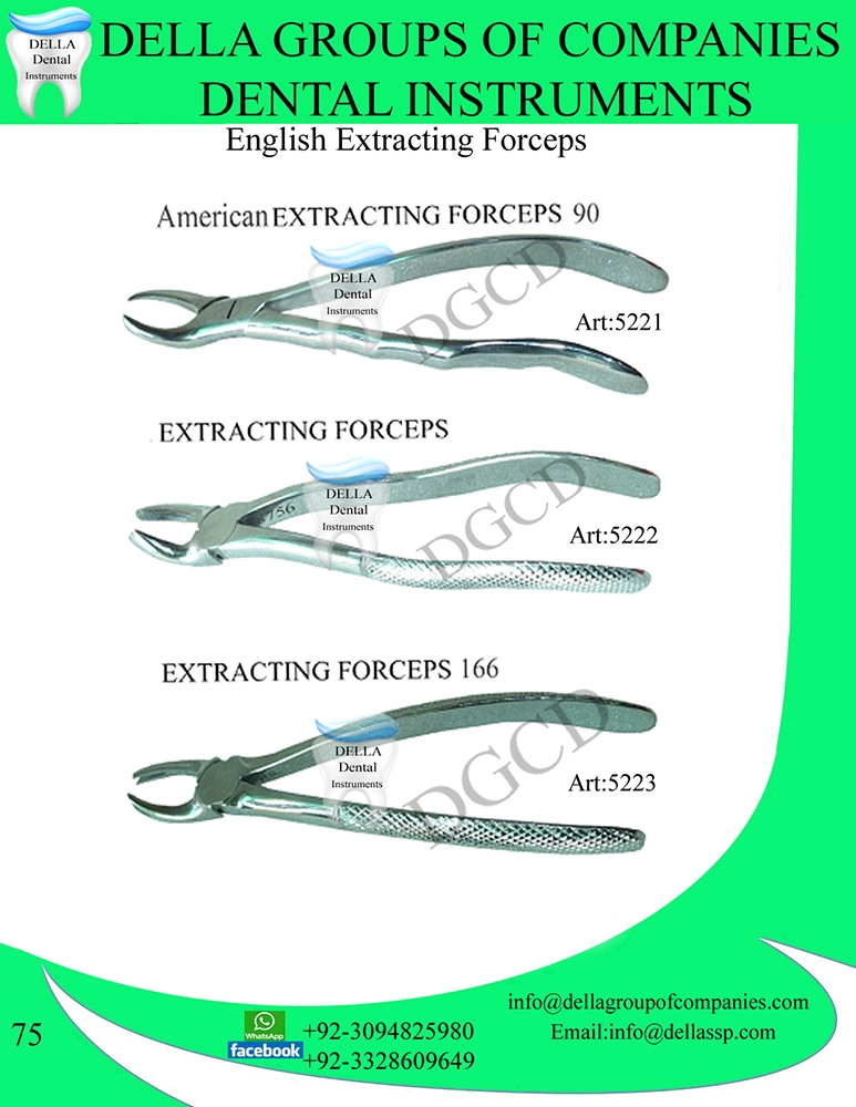 English Extracting Forceps with Gold